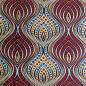 Preview: Afrikanischer Wax Print Stoff Baumwolle RED BLUE DIAMONDS